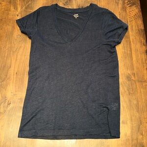 J Crew Linen V-neck Tee